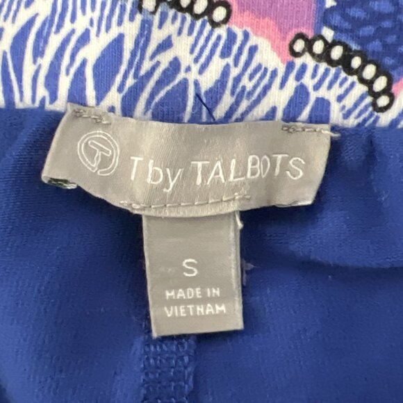 T by Talbots Small Skort Womens Purple Blue Zip Pockets Cotton Spandex Floral - Picture 5 of 6